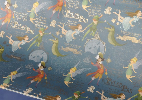 Peter Pan - Geschenkpapier mit Golddruck